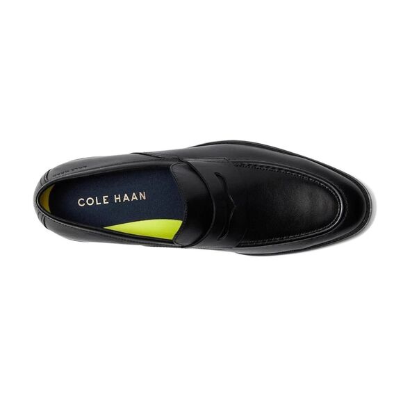 COLE HAAN MEN\'S HAWTHORNE LEATHER PENNY LOAFERS BLACK NEW 11 $180 main image 4